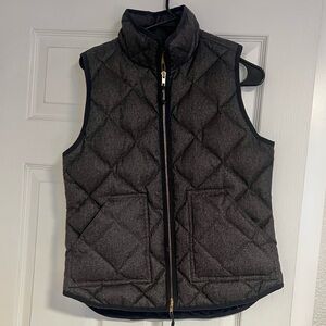 J.CREW Women's Quilted Dark Gray Vest